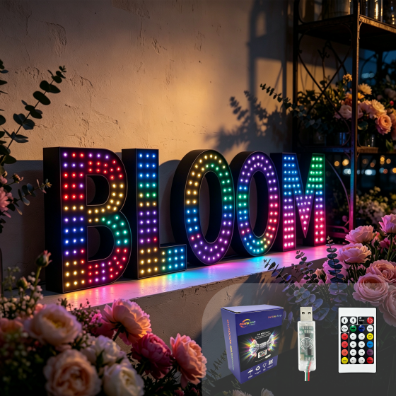 G-C5V12MM15A-051LED String Lights Wholesale / LED Marquee String Lights Wholesale / RGB Colorful Bubble Letter Lights Wholesale / LED Illuminated Letter Lights Wholesale / LED String Lights Source Factory / LED String Lights Wholesale