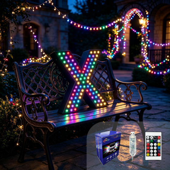 G-C5V12MM15A-025LED String Lights Wholesale / LED Marquee String Lights Wholesale / RGB Colorful Bubble Letter Lights Wholesale / LED Illuminated Letter Lights Wholesale / LED String Lights Source Factory / LED String Lights Wholesale