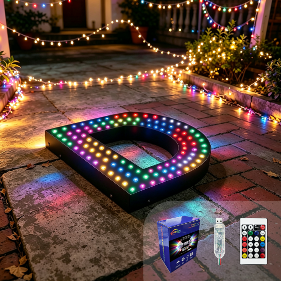 G-C5V12MM15A-024LED String Lights Wholesale / LED Marquee String Lights Wholesale / RGB Colorful Bubble Letter Lights Wholesale / LED Illuminated Letter Lights Wholesale / LED String Lights Source Factory / LED String Lights Wholesale